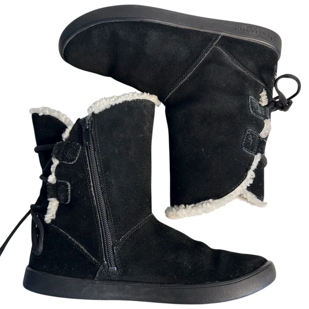 Koolaburra by UGG Shazi Short Tie Black Sheepskin Winter Boots